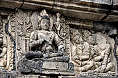 Prambanan - Candi Lara Jonggrang, the Shiva Temple, panels with reliefs of lokapala (dikpala) the protectors of the directions. 